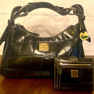 Dooney Croco Embossed Hobo and Wallet